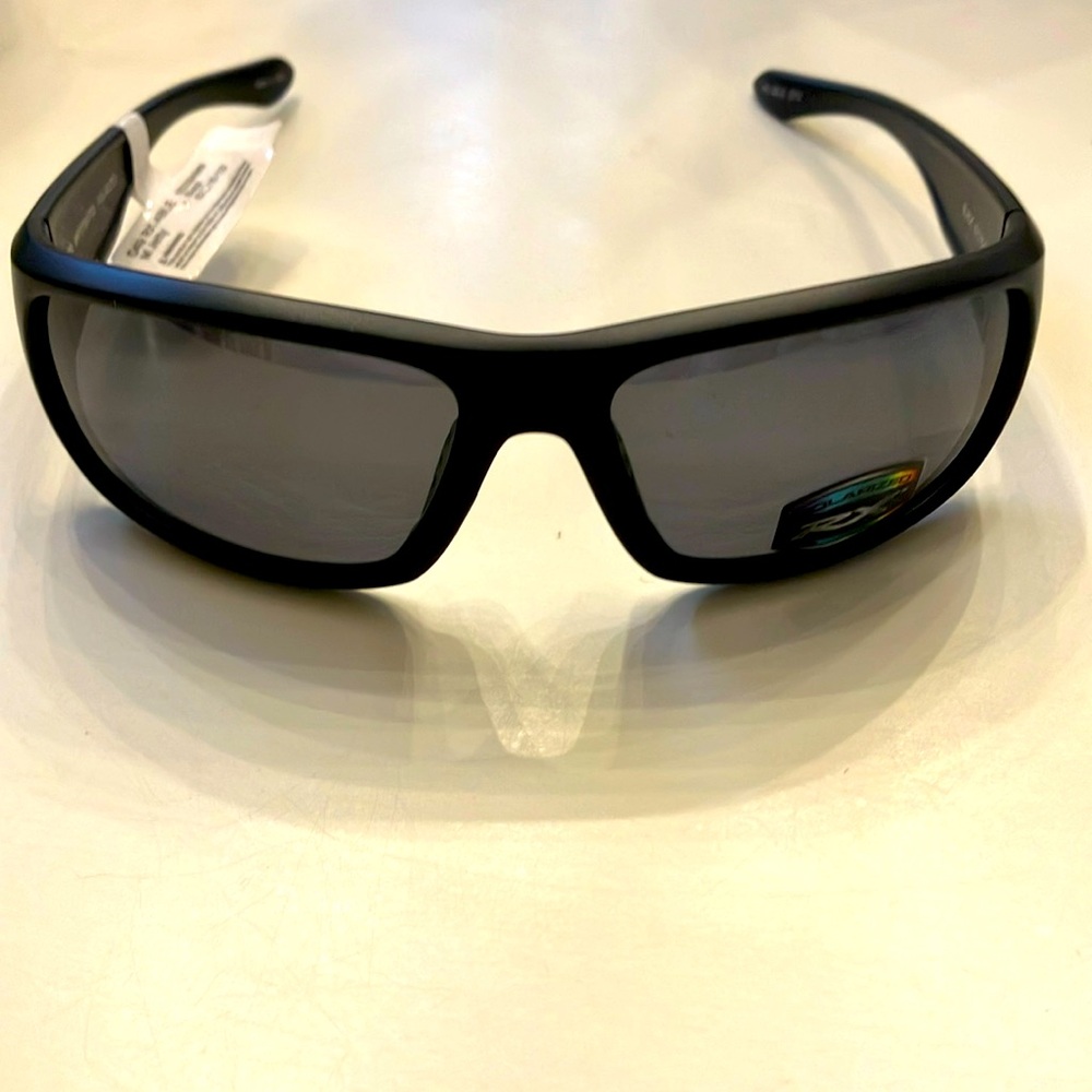M JETTY MATTE BLACK POLARIZED WRAP STYLE MENS SUNGLASSES NEW